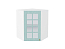 Шкаф верхний угловой остекленный Прованс (716х600х600) Белый/Голубой