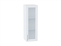 Шкаф верхний с 1-ой остекленной дверцей Сканди (920х300х320) Белый/white softwood
