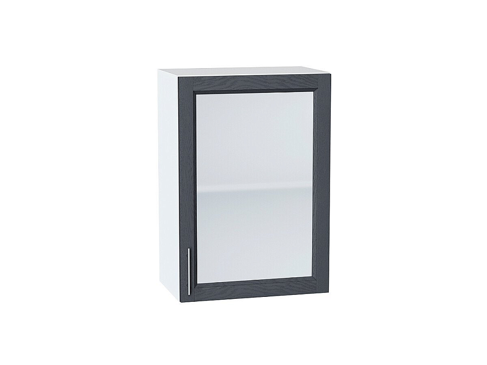 Шкаф верхний с 1-ой остекленной дверцей Сканди (716х500х320) Белый/graphite softwood