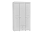Шкаф комбинированный 3-х дверный Монако (белый/ПВХ белое дерево)