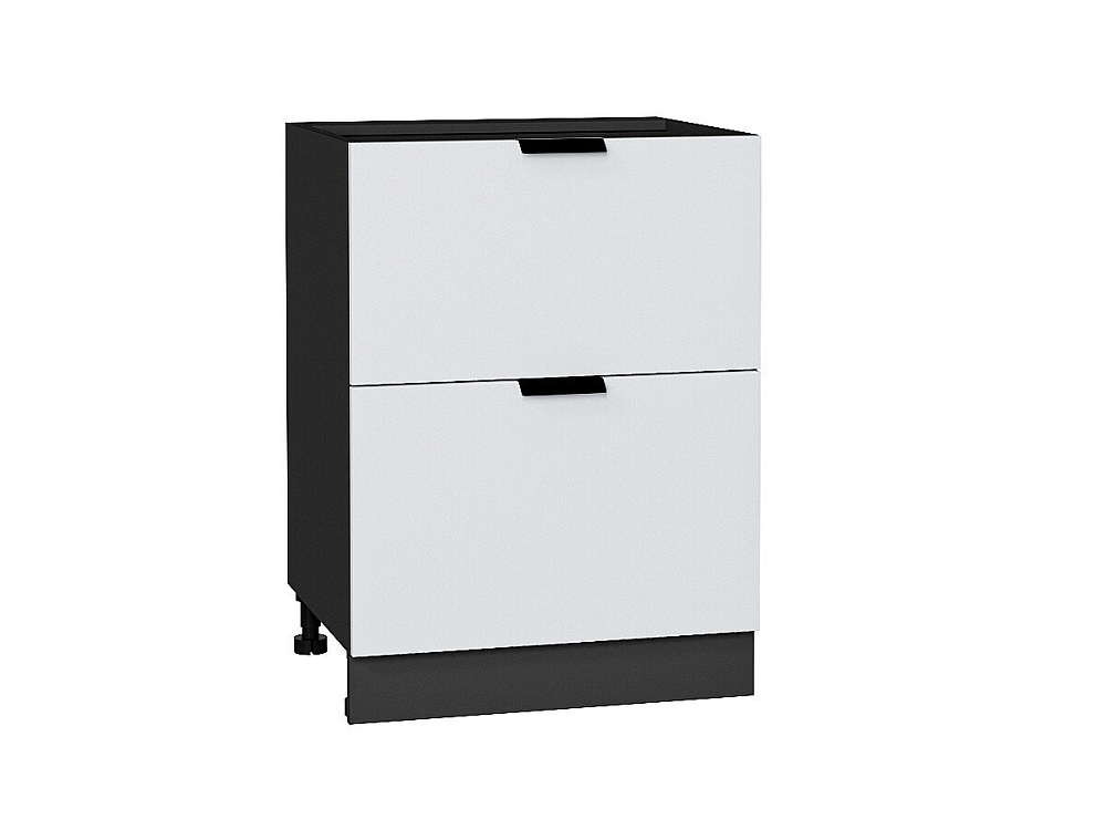 Шкаф нижний с 2-мя ящиками Евро (816х600х478) graphite/Белый