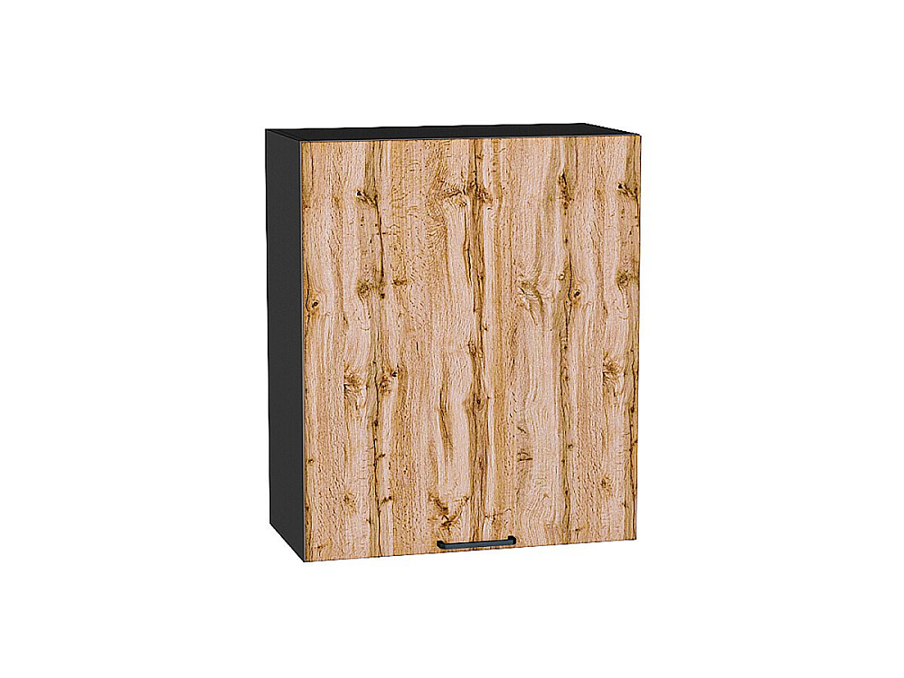Шкаф верхний с 1-ой дверцей Флэт (716х600х318) graphite/wotan oak 2s