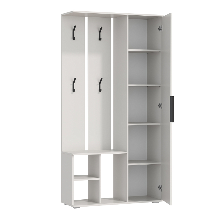 Шкаф комбинированный Кармен-1 New белый / ДВПО: белый