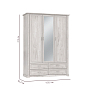 Шкаф для одежды 32.02 Сохо (3-х дв.) с зеркалом New бетон пайн белый/профиль бетон пайн белый патина/ДВПО белый/зеркало