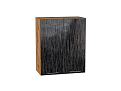 Шкаф верхний с 2-мя дверцами Валерия-М (716х600х318) Дуб Вотан/Черный металлик дождь