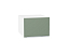 Шкаф верхний горизонтальный глубокий Фьюжн (358х500х576) Белый/Silky Mint
