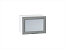 Шкаф верхний горизонтальный остекленный Сканди (358х500х320) Белый/Grey Softwood