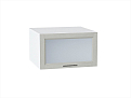 Шкаф верхний горизонтальный остекленный с увеличенной глубиной Сканди (358х600х576) Белый/cappuccino softwood