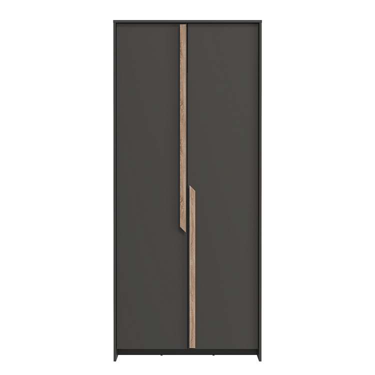 Шкаф для одежды 103.01 Рапсодия (2-х дв.) диамант серый/ДВПО белый/профиль masa decor дуб сонома