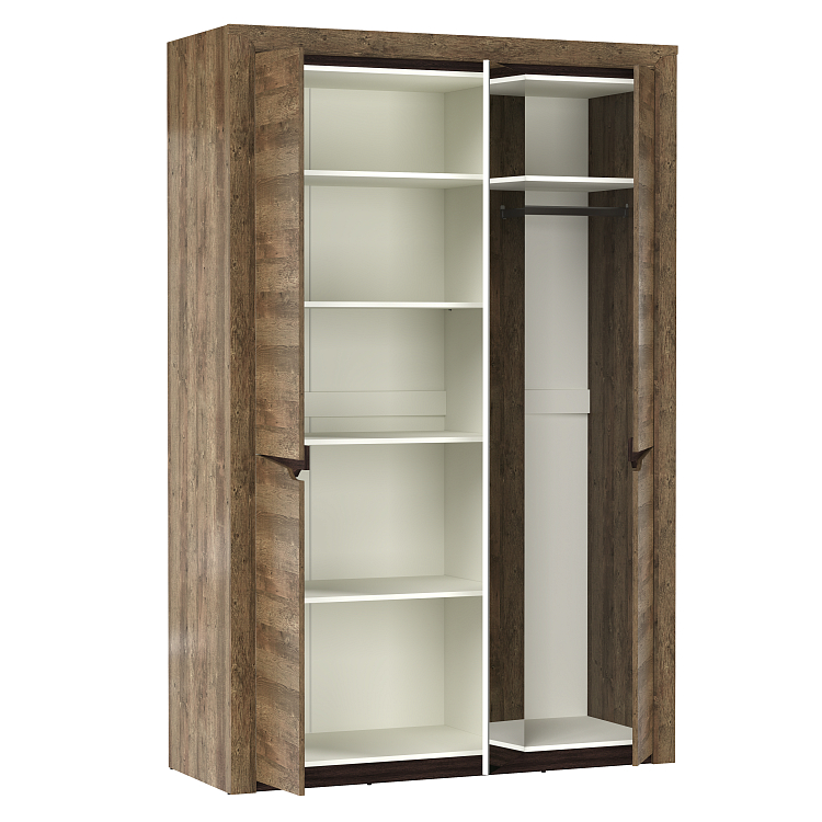 Шкаф для одежды 33.02 Лючия (3-х дв.) кейптаун/венге/белый/ДВПО белый/зеркало