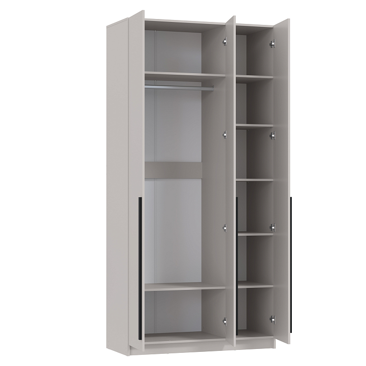 Шкаф для одежды 67.08 Брандо (3-х дв.) (h2500) ЛДСП New кашемир/ДВПО белый/фасад ЛДСП кашемир