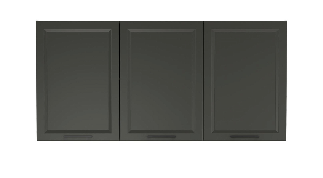 Шкаф навесной Римини (1500) диамант серый/ДВПО белый/ПВХ графит/профиль ПВХ графит