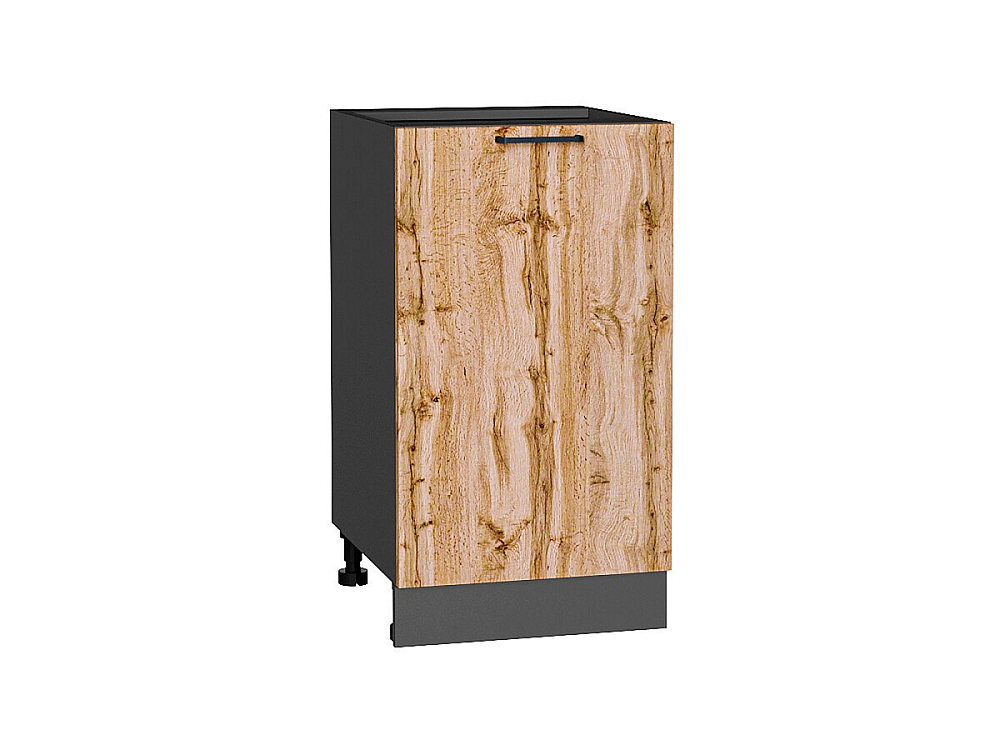 Шкаф нижний с 1-ой дверцей Флэт (816х450х478) graphite/wotan oak 2s