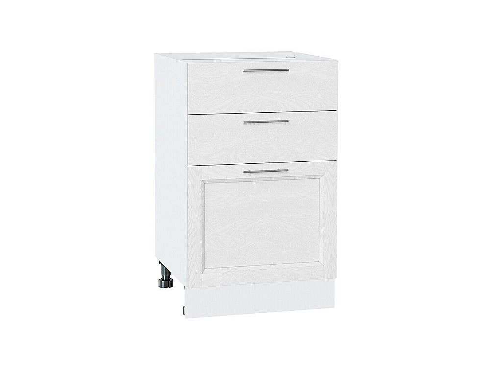 Шкаф нижний с 3-мя ящиками Сканди (816х500х480) Белый/white softwood