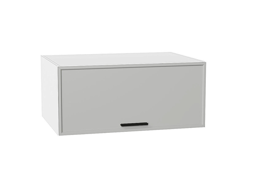 Шкаф верхний горизонтальный глубокий Фрейм (358х800х580) Белый/grey silk