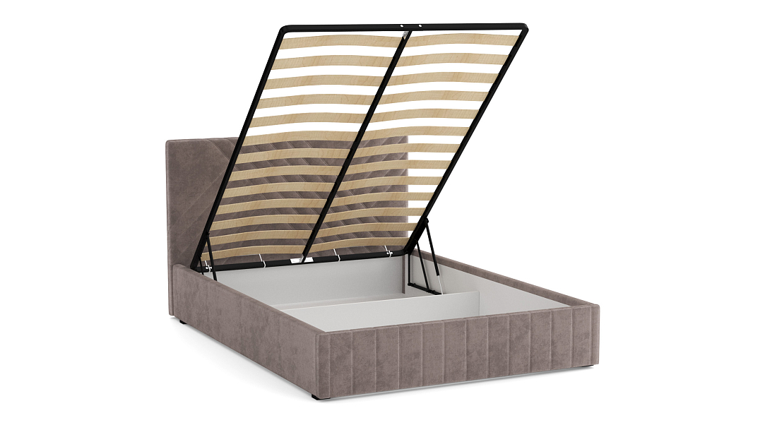 Кровать "Гамма" 1400 с подъемным мех. велюр тенерифе стоун