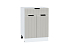 Шкаф нижний с 2-мя дверцами и ящиком Евро Лайн (816х600х478) Белый/Агат