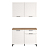 Кухня Римини (1200) (белый / столешница: дуб вотан / ДВПО: белый / ПВХ белый (О) / профиль: ПВХ белый (О))