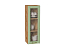 Шкаф верхний с 1-ой остекленной дверцей Ницца (920х300х318) Дуб Вотан/Дуб оливковый