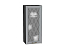 Шкаф верхний с 1-ой остекленной дверцей Ницца (920х400х318) Graphite/Графит