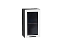 Шкаф верхний с 1-ой остекленной дверцей Глетчер (716х400х318) graphite/Айленд Силк