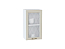 Шкаф верхний с 1-ой остекленной дверцей Ницца (716х400х318) Белый/Агат