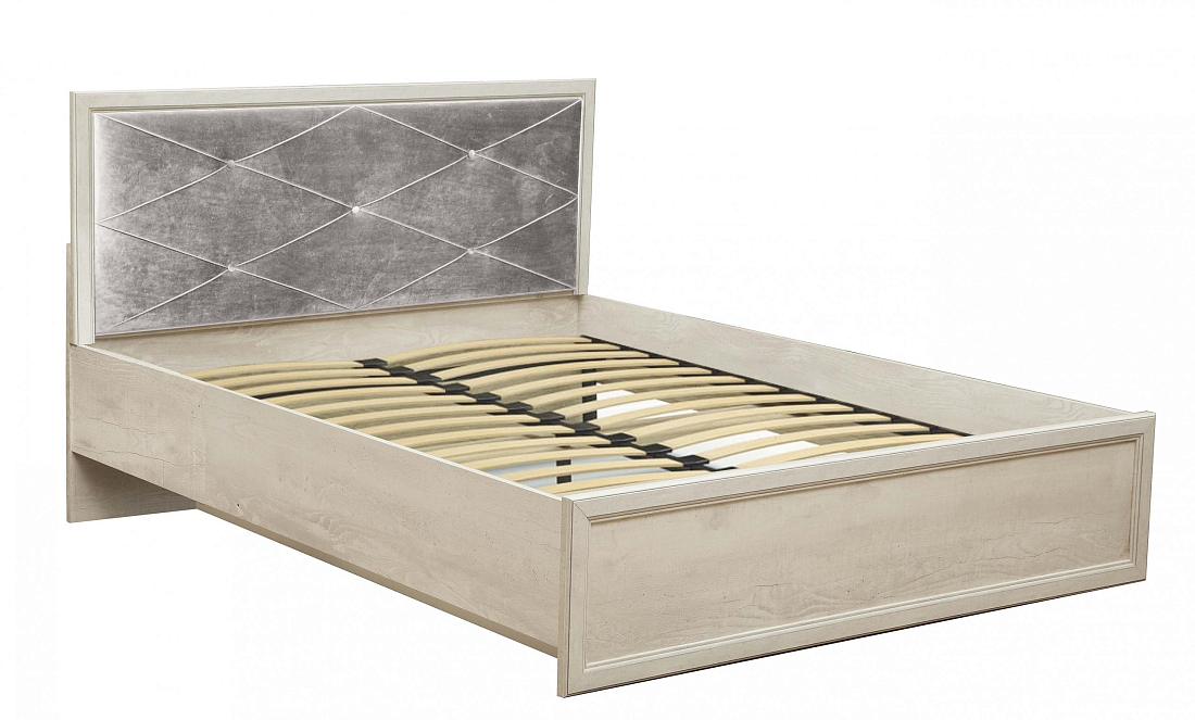 Кровать двуспальная с ортопедическим осн. 32.25 - 02 Сохо (1600) бетон пайн белый/бетон пайн патина