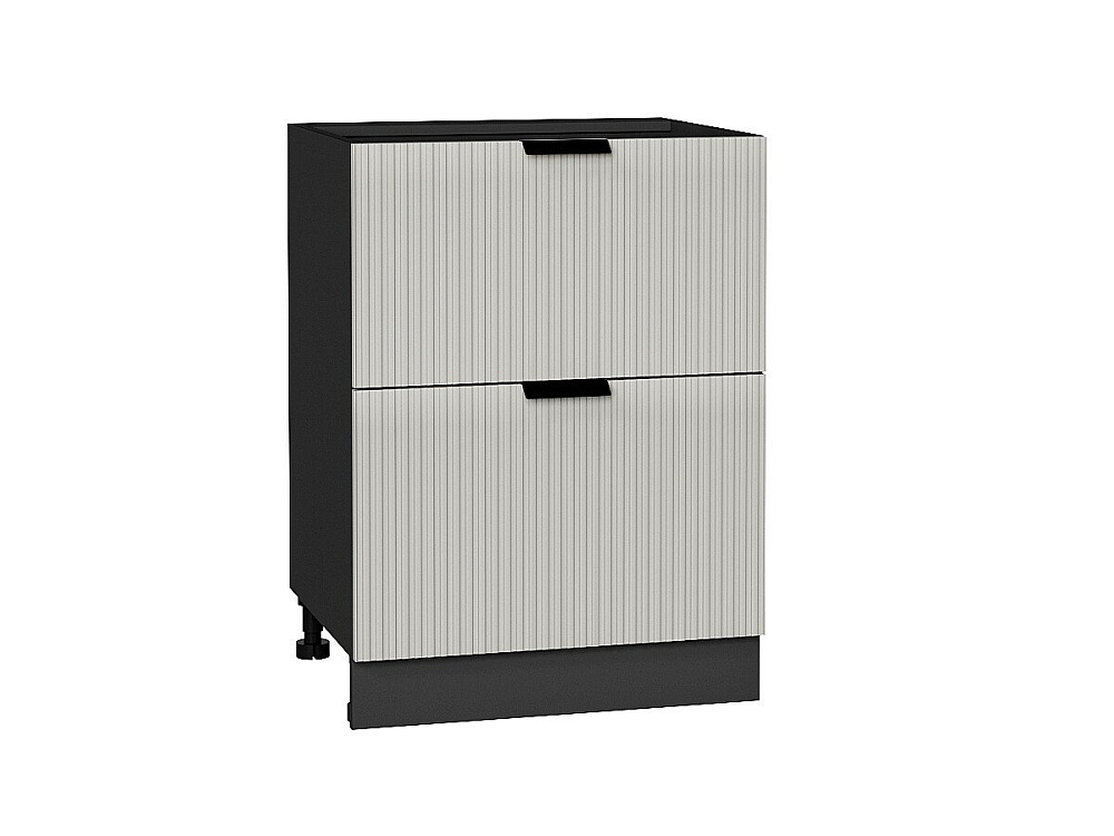 Шкаф нижний с 2-мя ящиками Евро Лайн (816х600х478) graphite/Агат