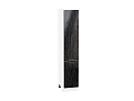 Шкаф пенал с 2-мя дверцами Валерия-М 400 (для верхних шкафов высотой 720) (2132х400х574) Белый/Черный металлик дождь