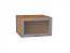Шкаф верхний горизонтальный остекленный глубокий Сканди (358х600х576) Дуб Вотан/Grey Softwood