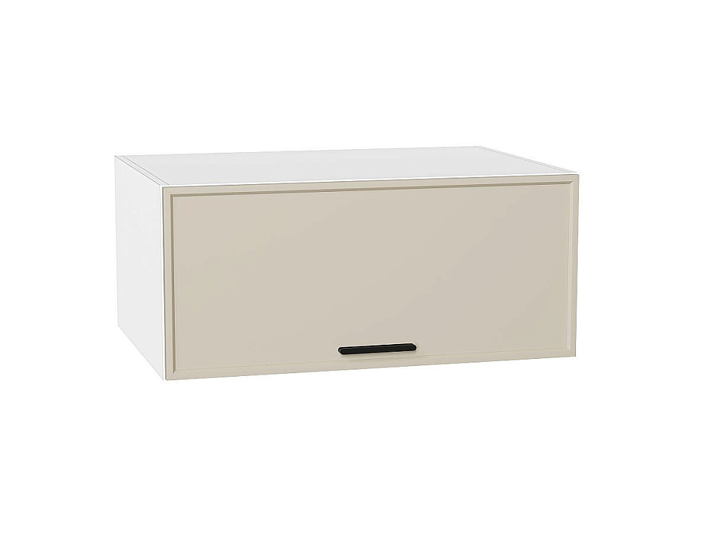 Шкаф верхний горизонтальный глубокий Фрейм (358х800х580) Белый/cream silk