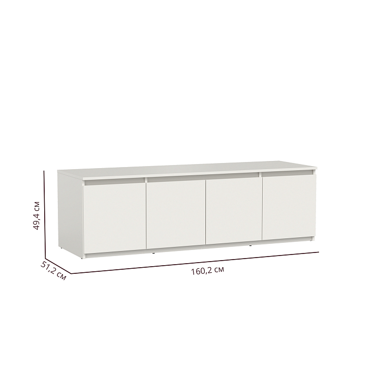 Тумба 82.04 Берген (4-х дв.) белый / ДВПО: белый