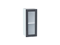 Шкаф верхний с 1-ой остекленной дверцей Сканди (716х300х320) Белый/graphite softwood