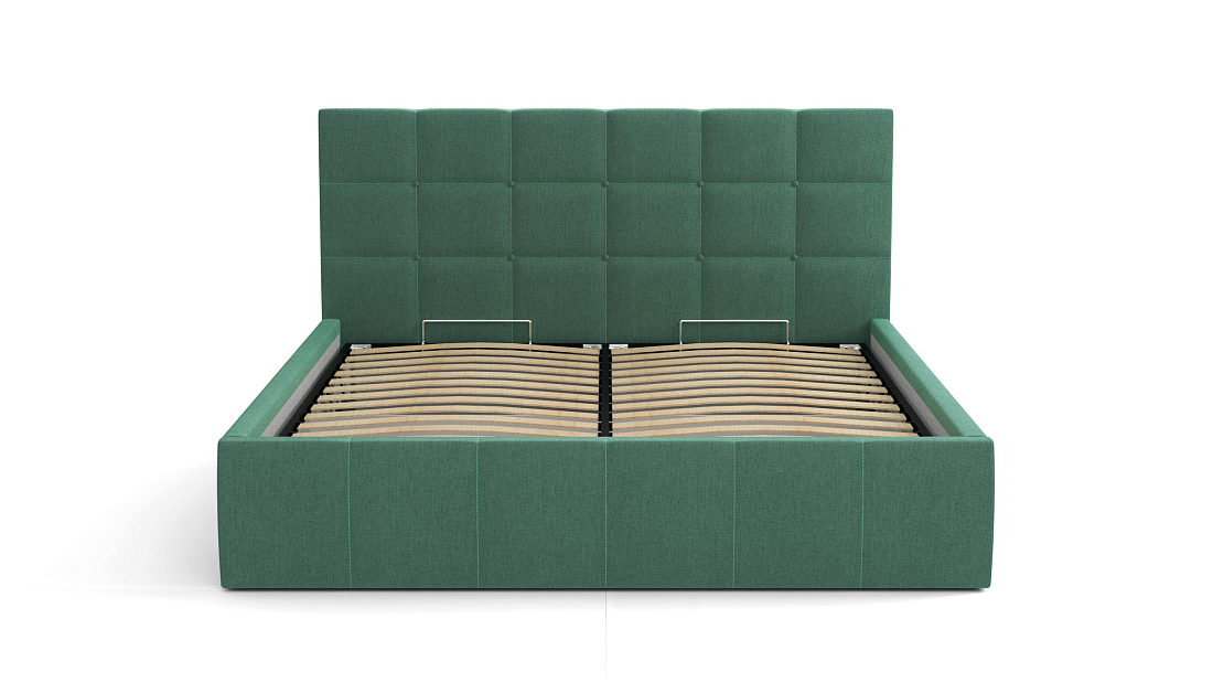 Кровать "Диана" 1400 (Н=1010мм) с подъемным мех. жаккард тесла грин