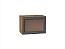 Шкаф верхний горизонтальный остекленный Сканди (358х500х320) Дуб Вотан/Graphite Softwood