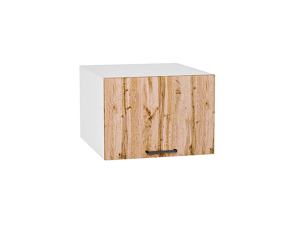 Шкаф верхний горизонтальный глубокий Флэт (358х500х574) Белый/wotan oak 2s