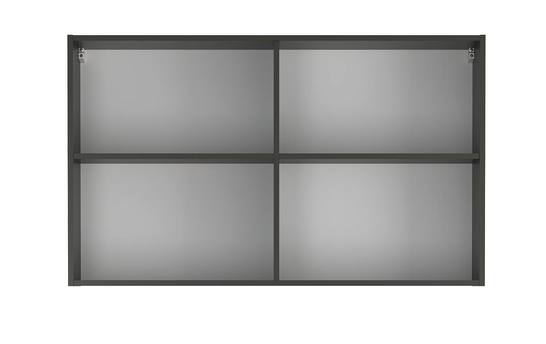 Шкаф навесной Мадрид (1200) диамант серый/ДВПО белый/ПВХ графит