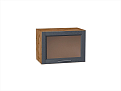 Шкаф верхний горизонтальный остекленный Сканди (358х500х320) Дуб Вотан/graphite softwood