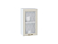Шкаф верхний с 1-ой остекленной дверцей Ницца (716х400х318) Белый/Дуб крем