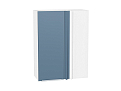 Шкаф верхний прямой угловой Фьюжн (920х700х345) Белый/silky blue