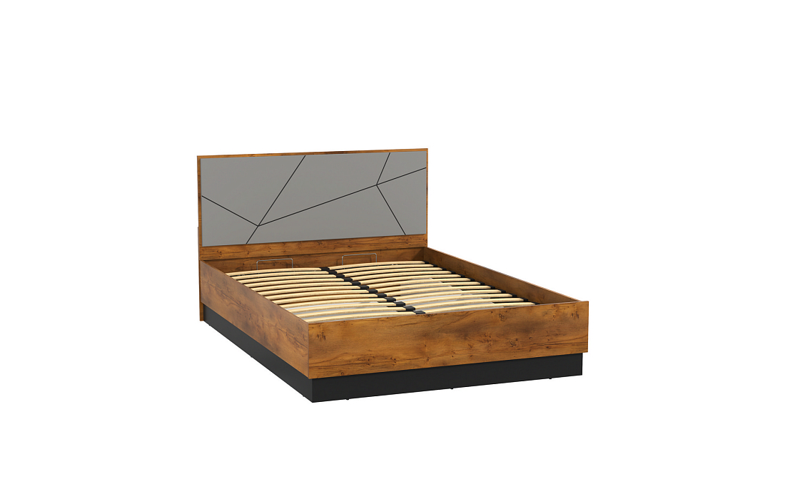 Кровать 54.16 Гамма (1400) с подъемным мех. таксония/черный/ПВХ грей