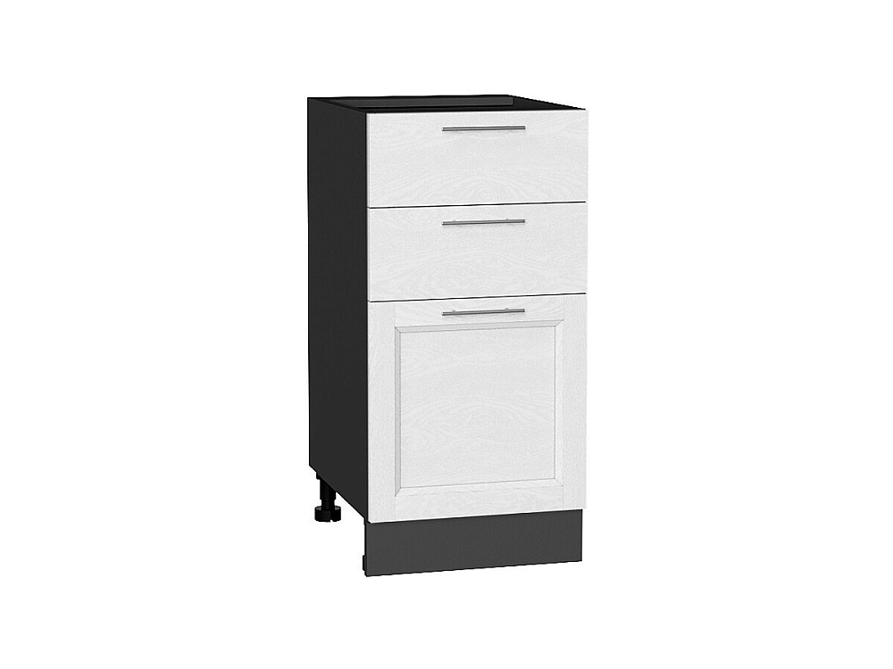Шкаф нижний с 3-мя ящиками Сканди (816х400х480) graphite/white softwood