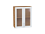 Шкаф верхний с 2-мя остекленными дверцами Сканди (716х600х320) Дуб Вотан/White Softwood