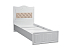Кровать одинарная Монако (900) с настилом и мягким элементом (белый/ПВХ белое дерево)