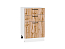 Шкаф нижний с 3-мя ящиками Флэт (816х500х478) Белый/Wotan Oak 2S