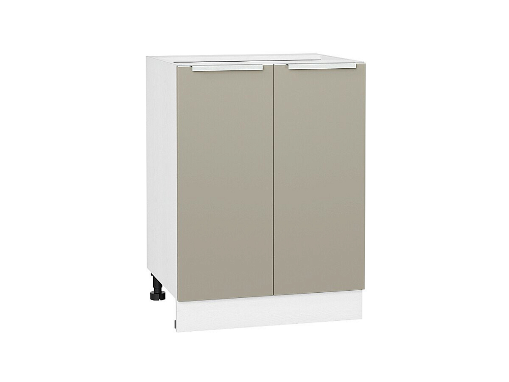 Шкаф нижний с 2-мя дверцами Фьюжн (816х600х480) Белый/silky grey