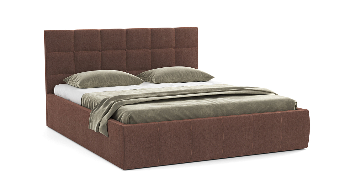Кровать "Диана" 1400 (Н=1010мм) с подъемным мех. жаккард тесла шоколад