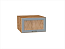 Шкаф верхний горизонтальный остекленный глубокий Ницца (358х600х574) Дуб Вотан/Графит