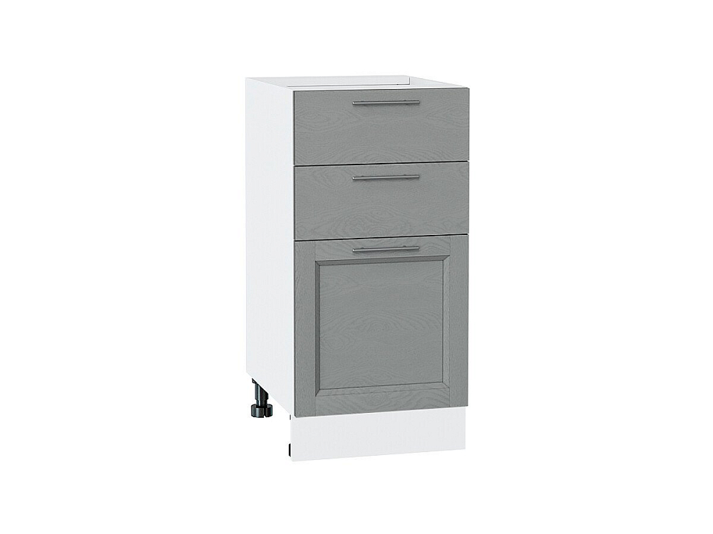 Шкаф нижний с 3-мя ящиками Сканди (816х400х480) Белый/grey softwood