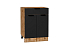 Шкаф нижний с 2-мя дверцами и ящиком Евро (816х600х478) Дуб Вотан/Антрацит